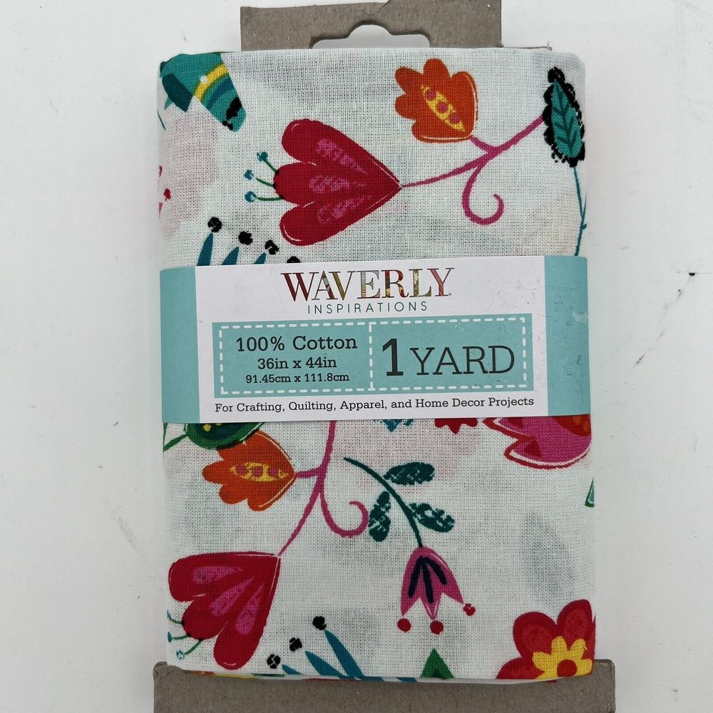 Waverly Inspirations Fabric Floral 1 Yard 36x44 in 100% Cotton New on Card